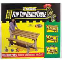 Basics&reg; Flip Top Park Bench / Table, Plastic, 96" L x 26" W x 34" H, Sand Seaboard Timber Mart