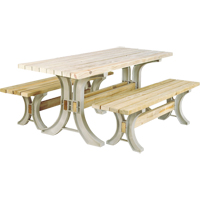 Trousse de table &agrave; pique-nique et bancs 2x4 Basics, 8' lo x 30" la, Sable Seaboard Timber Mart