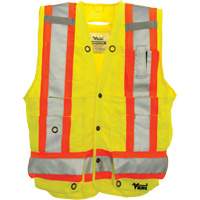 Veste de s&eacute;curit&eacute; pour arpenteur, Jaune lime haute visibilit&eacute;, Grand, Polyester Seaboard Timber Mart