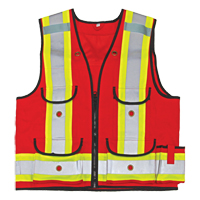 Veste de s&eacute;curit&eacute; pour apenteur All-Trades 1000D, Rouge, Grand, Polyester Seaboard Timber Mart