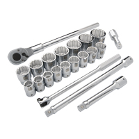 Jeu de douilles SAE, 21 Mcx, Prise de 3/4" Seaboard Timber Mart