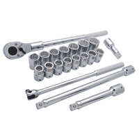 Jeu de douilles m&eacute;triques, 20 Mcx, Prise de 3/4" Seaboard Timber Mart