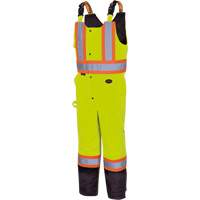 5041BB Waterproof Quilted Bib Pants, Polyester, Large, High Visibility Lime-Yellow Seaboard Timber Mart