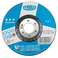 Premium 2-in-1 Grinding Wheel, 5" x 9/32", 7/8" Arbor, Type 27 Seaboard Timber Mart