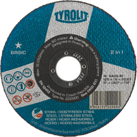 Basic 2 In 1 Cut-Off Wheel, 4-1/2" x 1/16", 7/8" Arbor, Type 1, Aluminum Oxide, 13300 RPM Seaboard Timber Mart