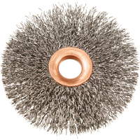 Brosses rotatives &agrave; fils cr&ecirc;p&eacute;s avec moyeu en cuivre 3", 3" dia., Fils 0,012", Arbre 1/2" Seaboard Timber Mart