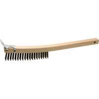 Brosse de nettoyage avec racloir, Acier, 3 x 19 rangs de fils, Longueur 13" Seaboard Timber Mart