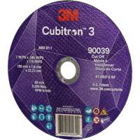 Cubitron 3 Cut-Off Wheel, 7" x 0.09", 7/8" Arbor, Type T27, Ceramic, 8500 RPM Seaboard Timber Mart