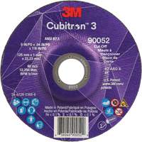 Cubitron 3 Cut-Off Wheel, 5" x 0.04", 7/8" Arbor, Type 27, Ceramic, 60 RPM Seaboard Timber Mart