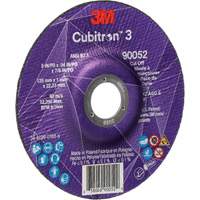 Cubitron 3 Cut-Off Wheel, 5" x 0.04", 7/8" Arbor, Type 27, Ceramic, 60 RPM Seaboard Timber Mart