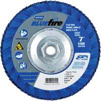 Disque &agrave; lamelles de densit&eacute; standard BlueFire, 7" x 5/8"-11, Type 27, Grain P36, Alumine de zirconium Seaboard Timber Mart