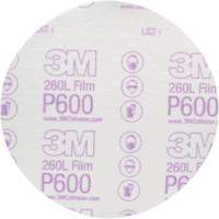 Hookit Finishing Film Abrasive Disc 260L 00971, 6" Dia., P600 Grit, Aluminum Oxide Seaboard Timber Mart