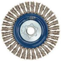 Brosse &agrave; fils nou&eacute;s pour cordons de soudure pour meuleuse angulaire, Dia. 5", Fils 0,02", Arbre 5/8"-11, Acier inoxydable Seaboard Timber Mart