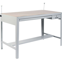 Precision Drafting Table Base, 56-3/8" W x Grey Seaboard Timber Mart