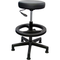 900 Series Task Stool, Stationary, Adjustable, 20" - 28", Vinyl Seat, Black Seaboard Timber Mart