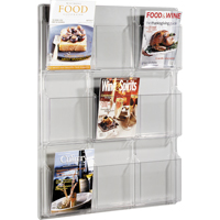 Literature Displays, Wall Mount, 9 Slots, Plastic, 30" W x 2" D x 36-7/8" H Seaboard Timber Mart