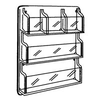 Literature Displays, Wall Mount, 9 Slots, Plastic, 30" W x 2" D x 36-7/8" H Seaboard Timber Mart