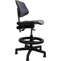 Ergonomic Seating, Polyurethane, Black, 250 lbs. Capacity Seaboard Timber Mart
