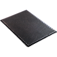 Conductive Anti-Fatigue Rubber Mat Interlocking Room System, Rubber, 2' W x 3' L, 1/2" Thick, Black Seaboard Timber Mart