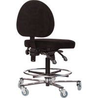 TF180 Welding Grade Ergonomic Stools, Suede, Black, 300 lbs. Capacity Seaboard Timber Mart