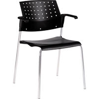 Stacking Chairs, Plastic, 33" High, 300 lbs. Capacity, Black Seaboard Timber Mart