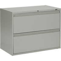 Classeur lat&eacute;ral, Acier, 2 tiroirs, 36" la x 19-1/4" p x 27-31/100" h, Gris Seaboard Timber Mart