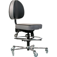 TF 180 Ergonomic Chair, Mobile, Vinyl Seat, Black Seaboard Timber Mart