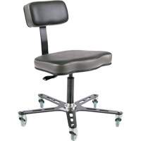 SF160 Ergonomic Chair, Mobile, Vinyl Seat, Black Seaboard Timber Mart