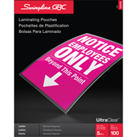 Pochettes lamin&eacute;es pour lettres Swingline UltraClear Seaboard Timber Mart