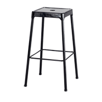 Bistro Stool, Stationary, Fixed, 29", Steel Seat, Black Seaboard Timber Mart