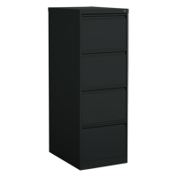 Vertical Filing Cabinet, Steel, 4 Drawers, 18-1/7" W x 25" D x 52" H, Black Seaboard Timber Mart