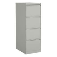 Vertical Filing Cabinet, Steel, 4 Drawers, 18-1/7" W x 25" D x 52" H, Grey Seaboard Timber Mart