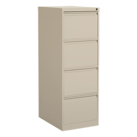 Vertical Filing Cabinet, Steel, 4 Drawers, 18-1/7" W x 25" D x 52" H, Beige Seaboard Timber Mart