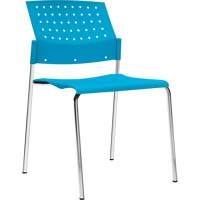 Armless Stacking Chairs, Plastic, 33" High, 300 lbs. Capacity, Blue Seaboard Timber Mart