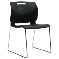 Chair, Plastic, 32-1/2" High, 300 lbs. Capacity, Black Seaboard Timber Mart