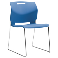 Chair, Plastic, 32-1/2" High, 300 lbs. Capacity, Blue Seaboard Timber Mart