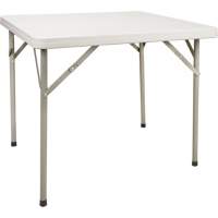 Folding Table, Square, 34" L x 34" W, Polyethylene, White Seaboard Timber Mart