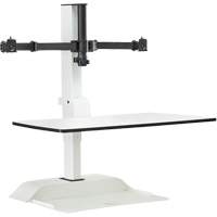 Soar Sit/Stand Electric Desk with Dual Monitor Arm, Desktop Unit, 37-1/4" H x 27-3/4" W x 22" D, White Seaboard Timber Mart