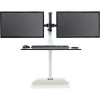 Soar Sit/Stand Electric Desk with Dual Monitor Arm, Desktop Unit, 37-1/4" H x 27-3/4" W x 22" D, White Seaboard Timber Mart