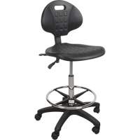 Tabouret robuste et ergonomique, Mobile, Ajustable, 39" - 48", Polyur&eacute;thane Si&egrave;ge, Noir Seaboard Timber Mart