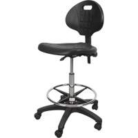 Tabouret robuste et ergonomique, Mobile, Ajustable, 39" - 48", Polyur&eacute;thane Si&egrave;ge, Noir Seaboard Timber Mart