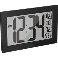 Self-Setting & Self-Adjusting Wall Clock with Stand, Digital, Battery Operated, Black Seaboard Timber Mart
