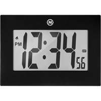 Large Frame Clock, Digital, Battery Operated, 9" W x 1" D x 6.5" H, Black Seaboard Timber Mart