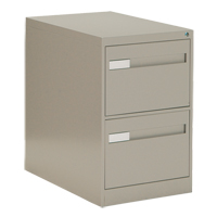 Vertical Filing Cabinet with Recessed Drawer Handles, 2 Drawers, 18.15" W x 26.56" D x 29" H, Beige Seaboard Timber Mart