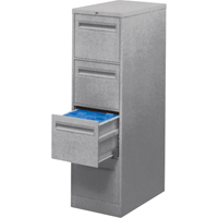 Vertical Filing Cabinet with Recessed Drawer Handles, 3 Drawers, 18.15" W x 26.56" D x 40" H, Grey Seaboard Timber Mart