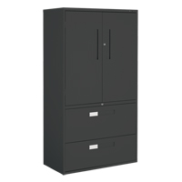 Armoire Multi-Stor, Acier, 3 Tablettes, 65-1/4" h x 36" la x 18" P, Noir Seaboard Timber Mart