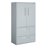 Armoire Multi-Stor, Acier, 3 Tablettes, 65-1/4" h x 36" la x 18" P, Gris Seaboard Timber Mart