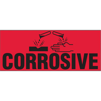 &eacute;tiquettes pour traitement sp&eacute;cial Corrosive, 5" lo x 2" la, Noir/rouge Seaboard Timber Mart
