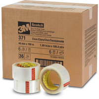 Scotch&reg; Box Sealing Tapes 371, Hot Melt Adhesive, 2 mils, 48 mm (1-22/25") x 100 m (328') Seaboard Timber Mart