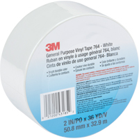 General Purpose Vinyl Tape 764, 48 mm (2") W x 32.9 m (108') L, White Seaboard Timber Mart